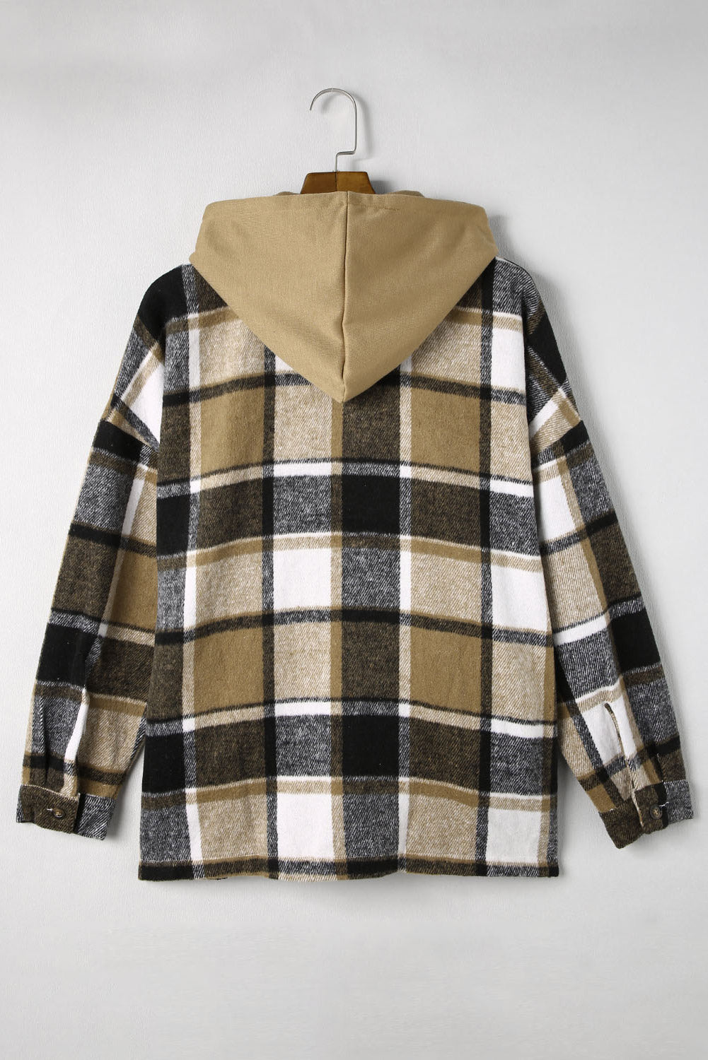 Plaid Button Up Hooded Shacket