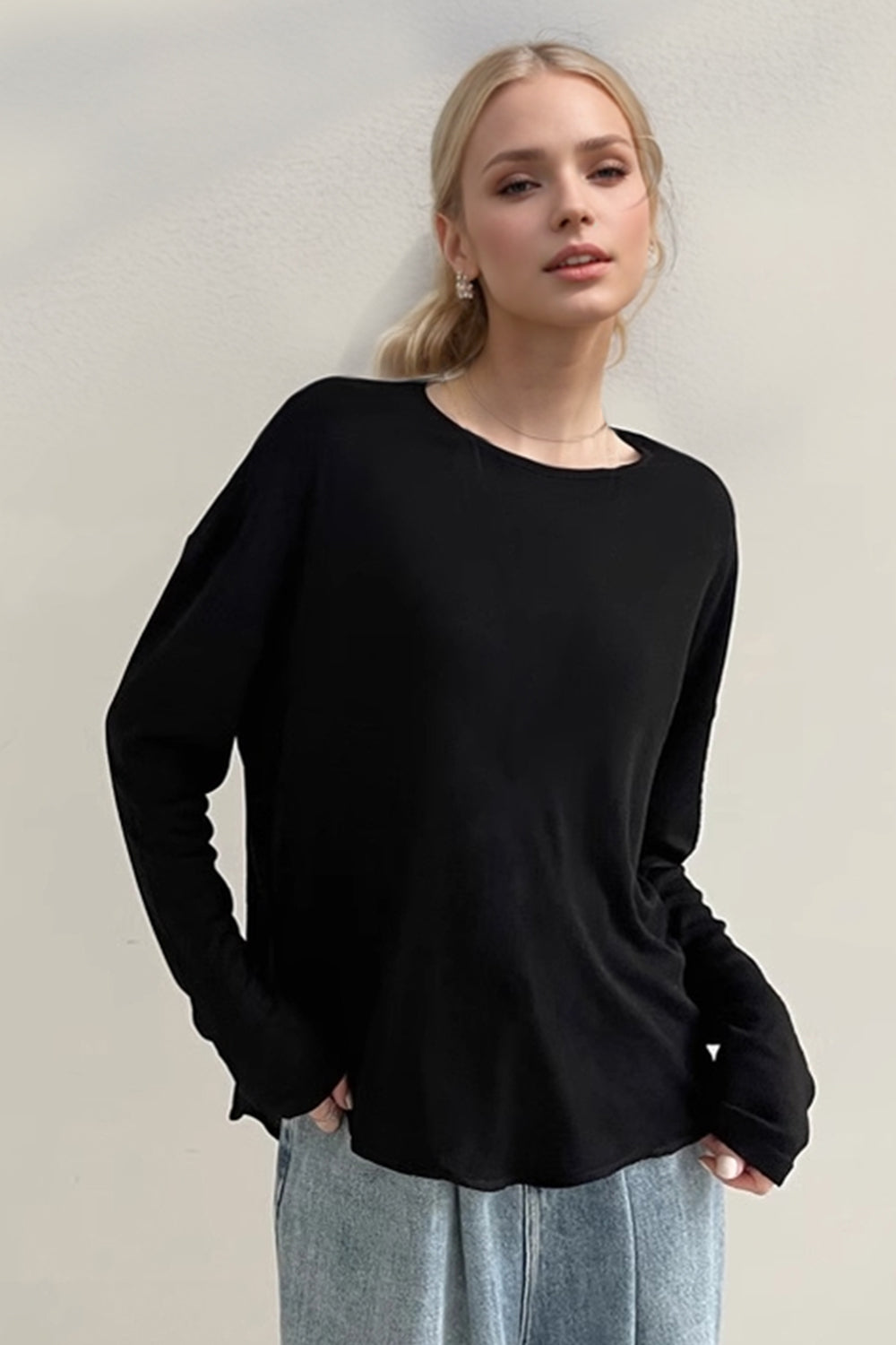 Basic Bae High-Low Long Sleeve T-Shirt