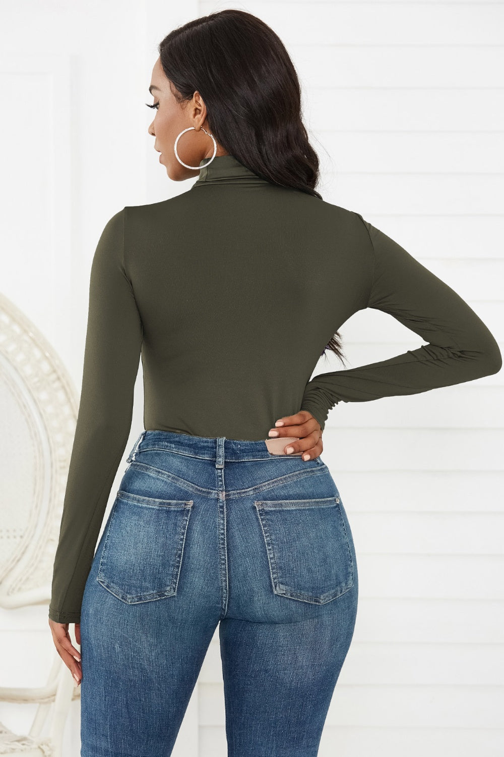 Turtleneck Long Sleeve Bodysuit