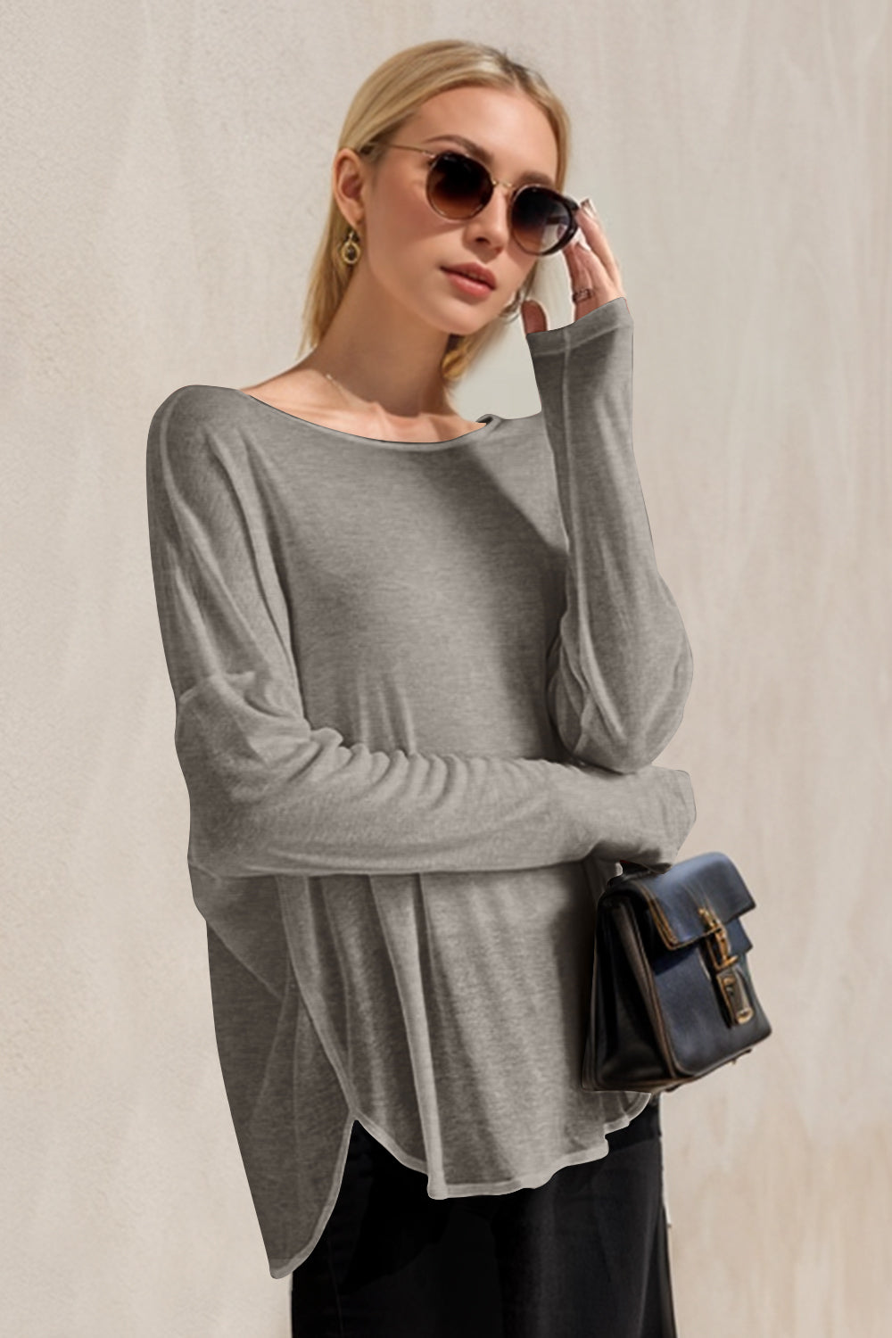 Basic Bae High-Low Long Sleeve T-Shirt