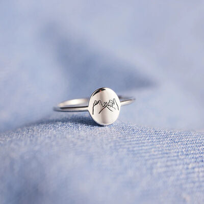 925 Sterling Silver Engraved Ring