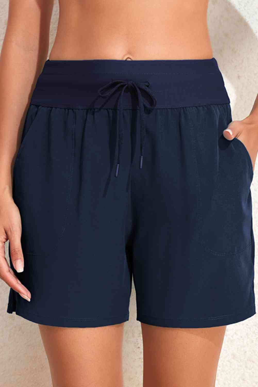 Drawstring Swim Shorts with Pockets